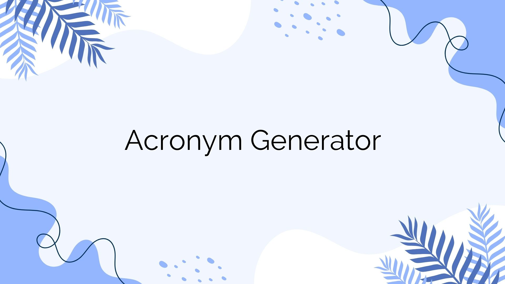 Acronym Generator