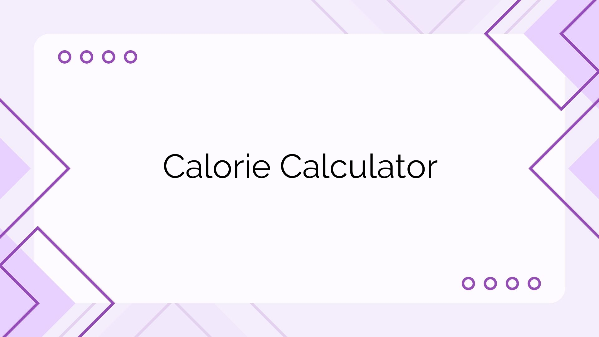 Calorie Calculator