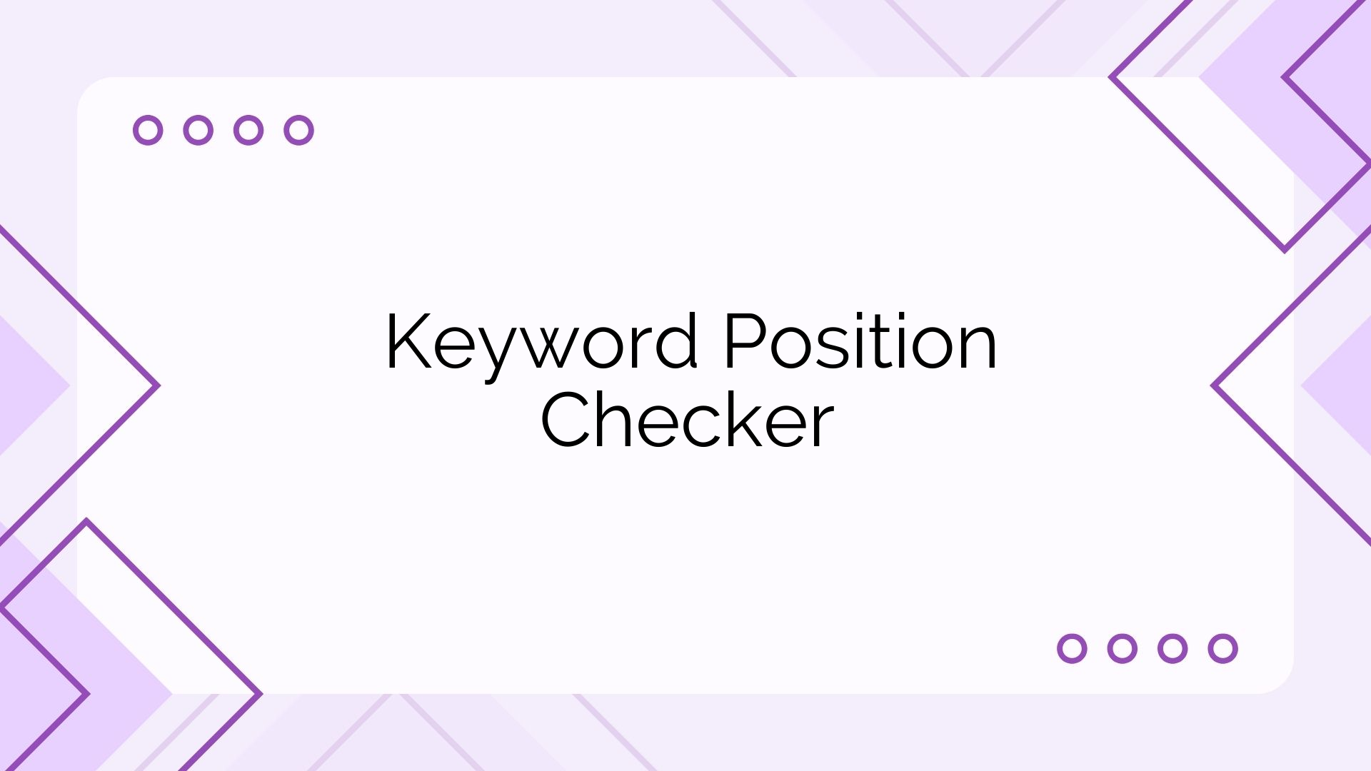 Keyword Position Checker