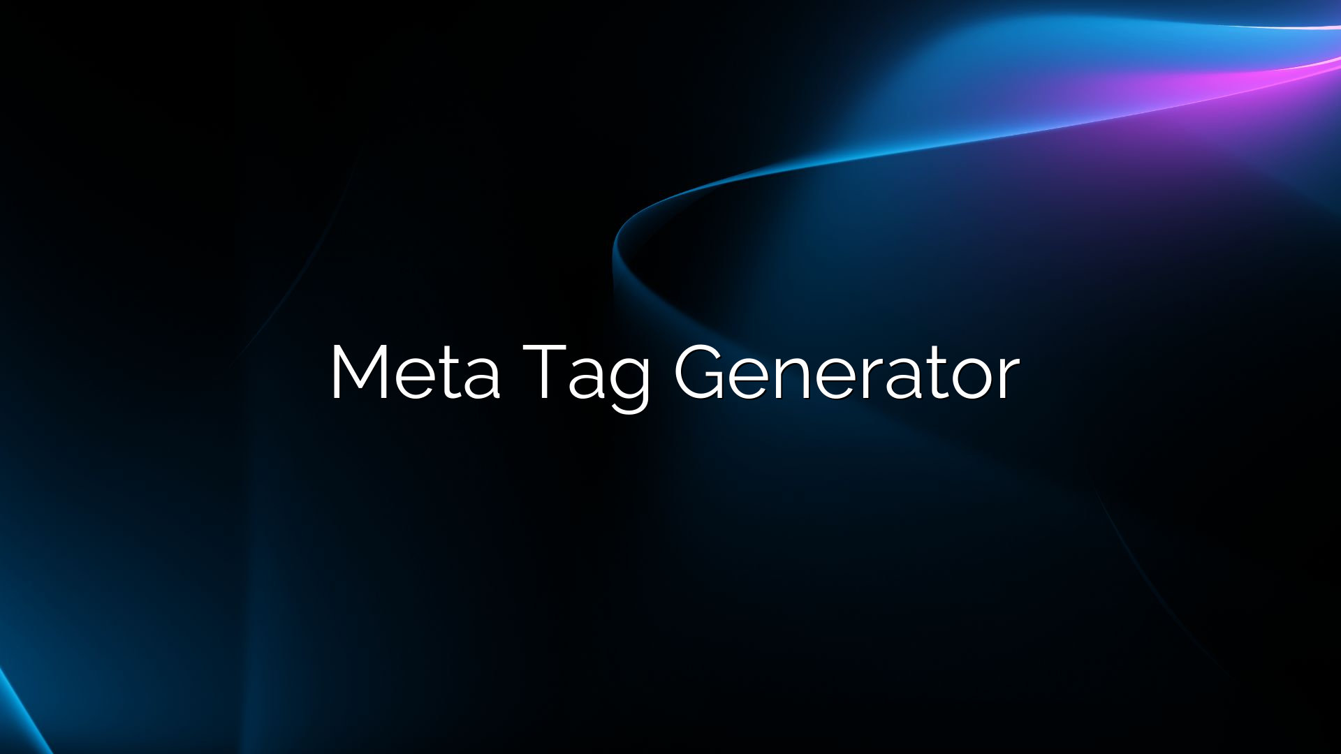 Meta Tag Generator