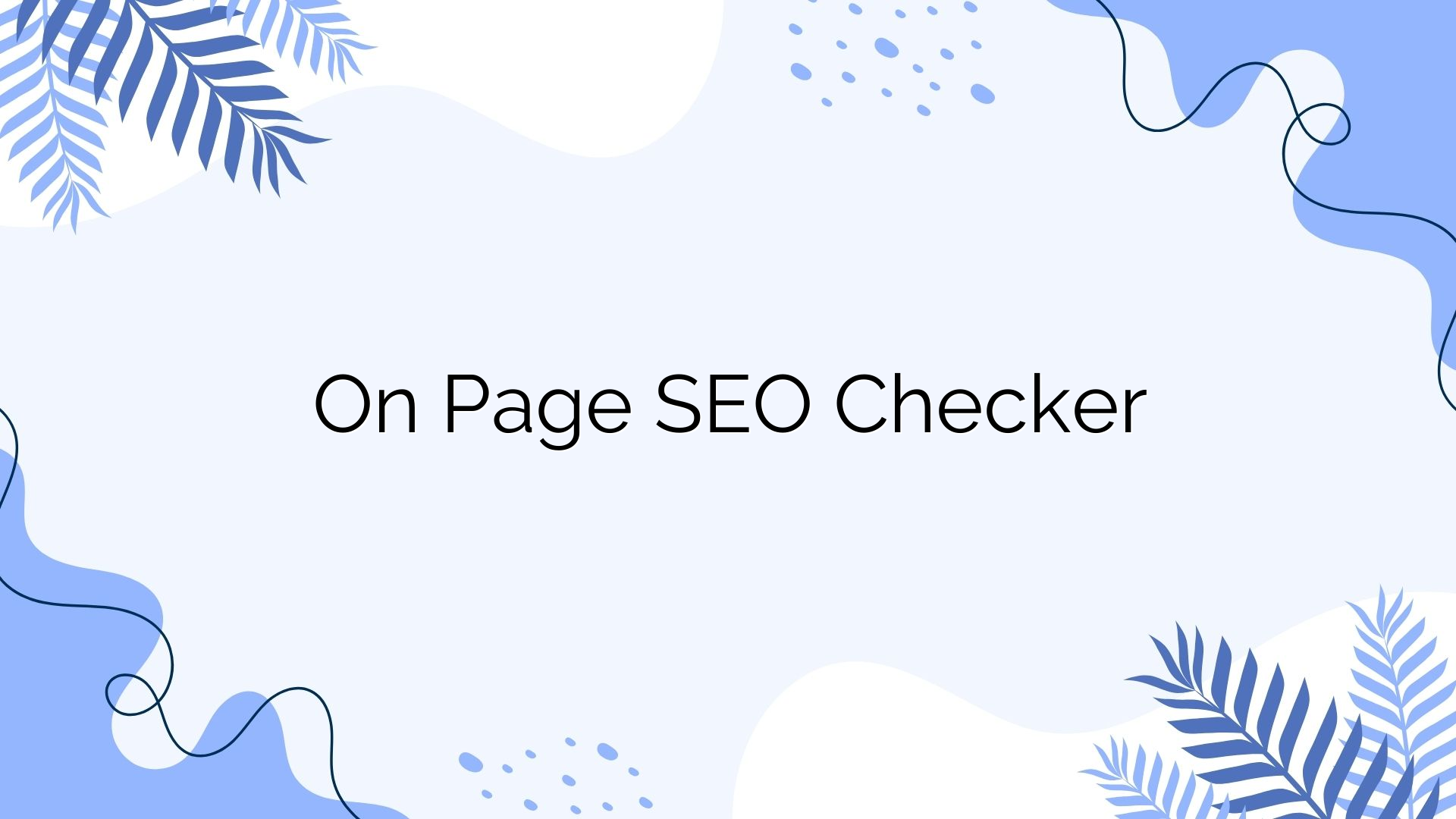 On Page SEO Checker