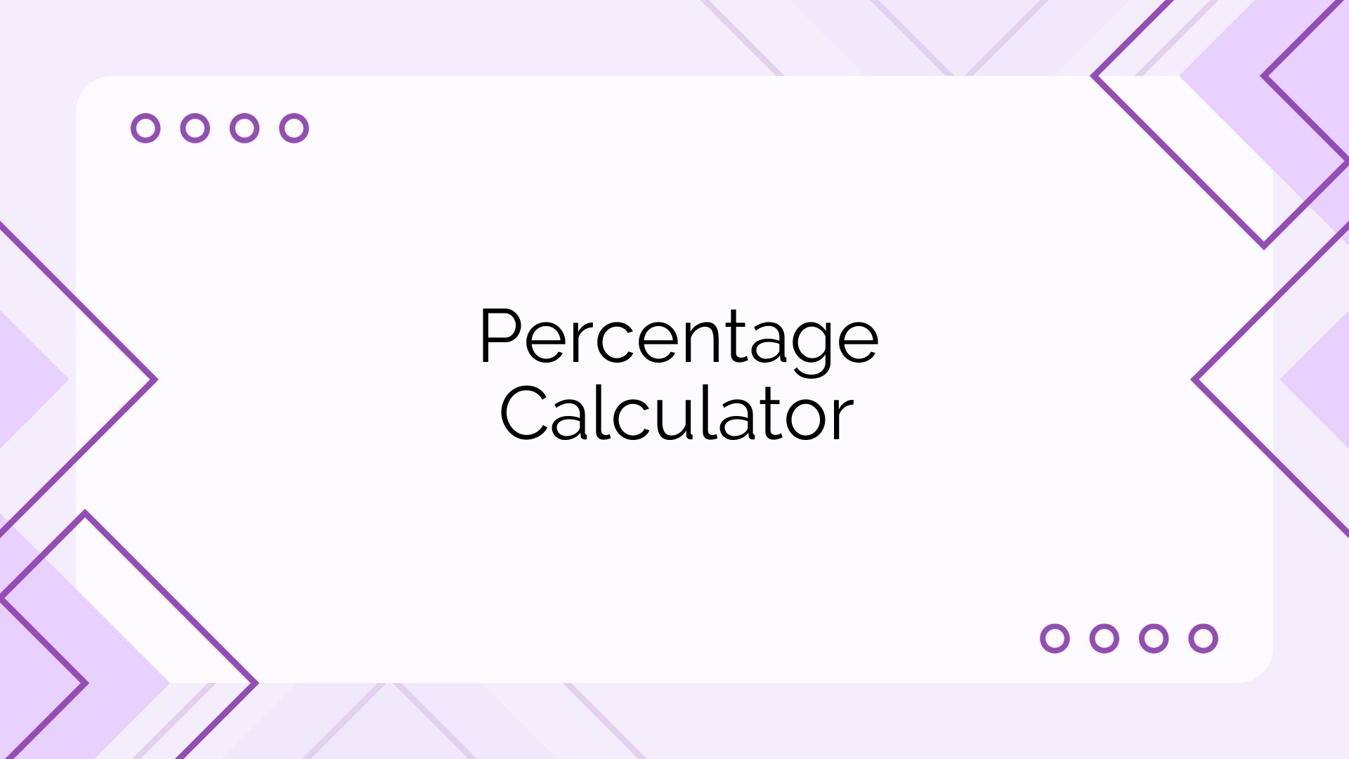 Percentage Calculator