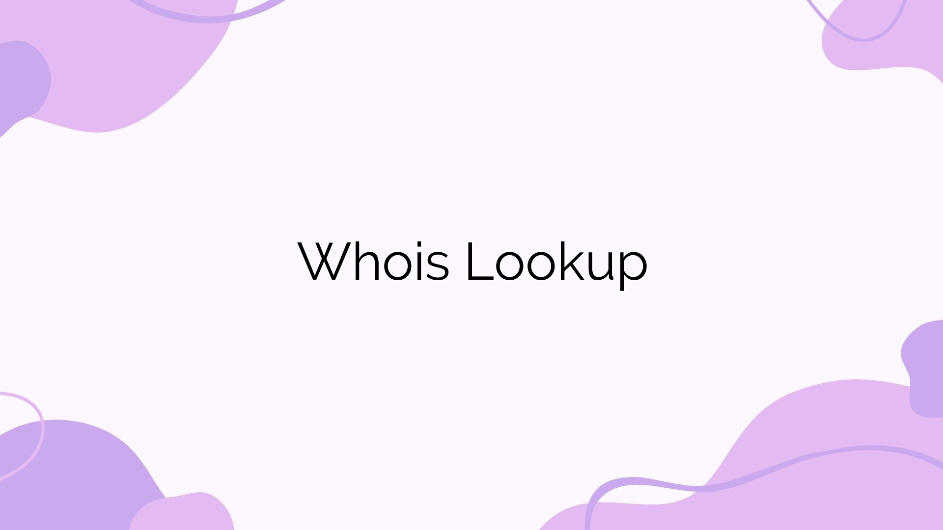 Whois Lookup